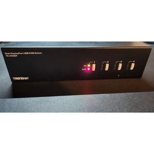 TRENDnet TK-440DP 4-Port Dual Monitor Display Port KVM Switch - 2 DP Cables